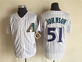 Diamondbacks #51 Randy Johnson White Mitchell Ness New Cool Base Stitched Baseball Jerseys,baseball caps,new era cap wholesale,wholesale hats